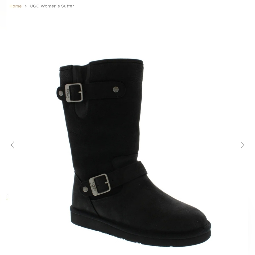 NWOT UGG Sutter Black Leather Boots - Water-Resistant